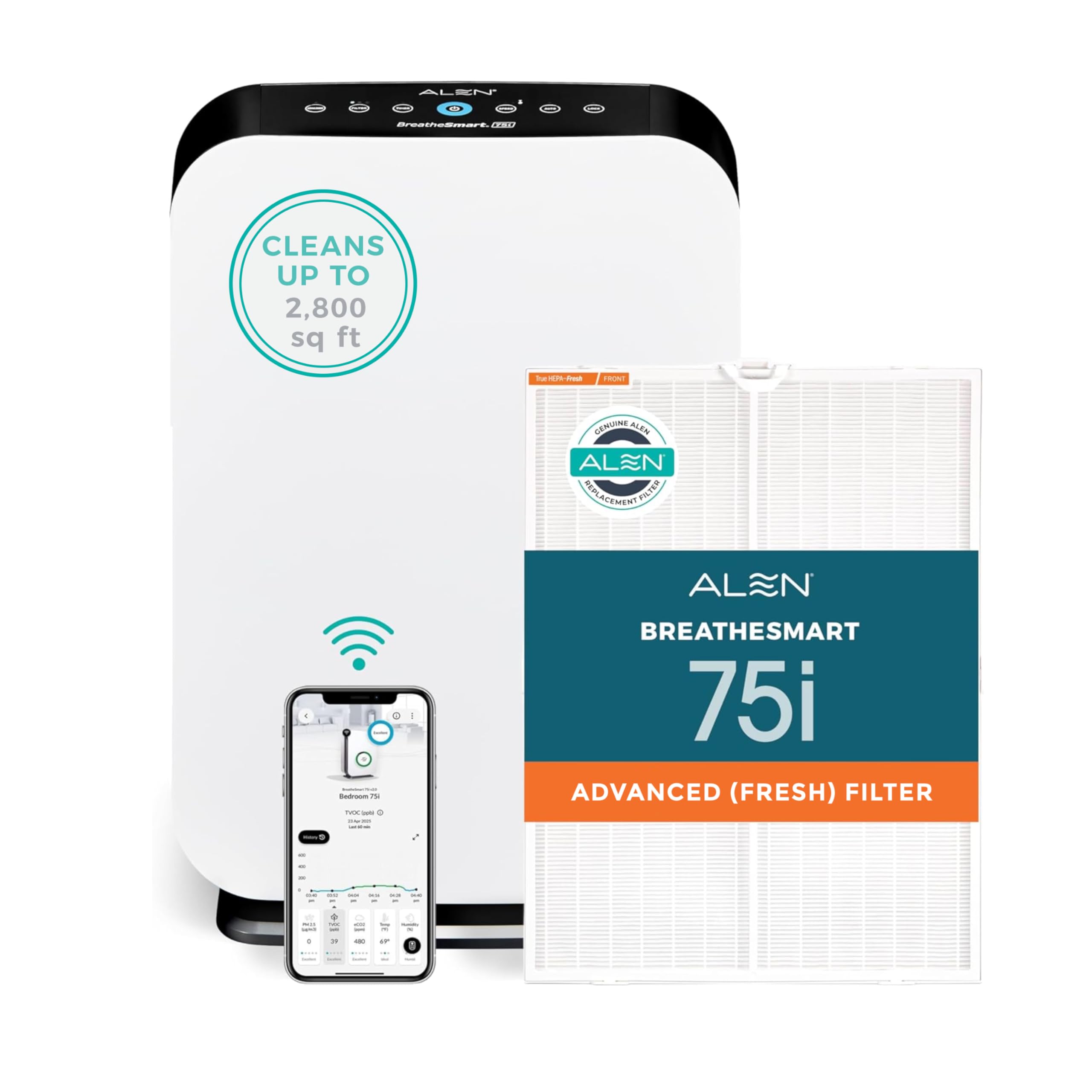 Alen Air Purifier BreatheSmart 75i HEPA with Fresh Filter + Carbon for — Side-by-side comparison of top picks in this category
